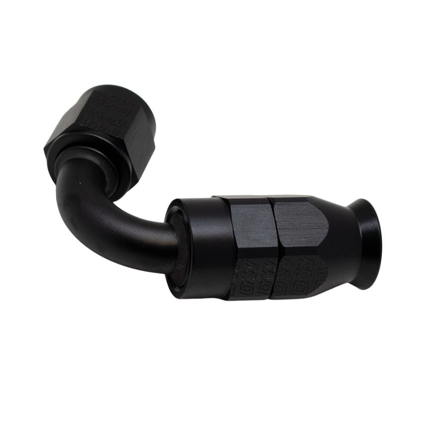 DeatschWerks 6 AN Female Flare Swivel 120-Degree Hose End PTFE - Anodized Matte Black
