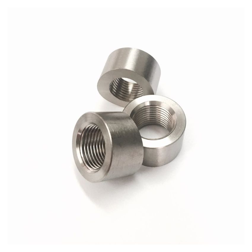 Ticon Industries 3/8in NPT Titanium Sensor Bung 1.5in to 5in Tubing - Coped End