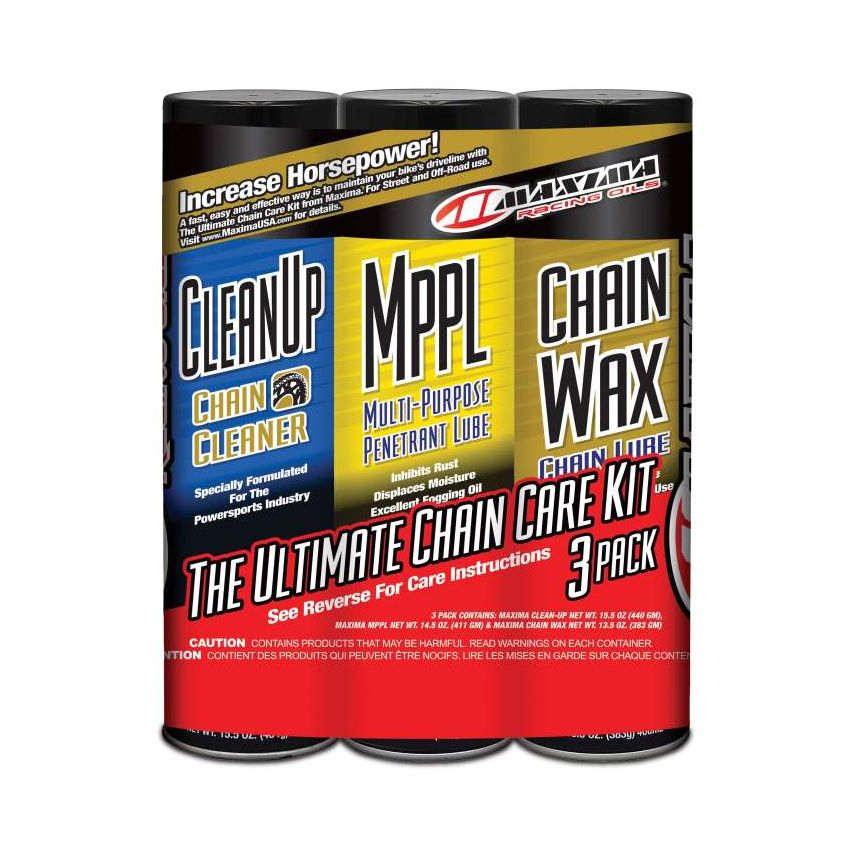 Maxima Chain Wax Ultimate Chain Care Combo Kit 3-Pack Aerosol