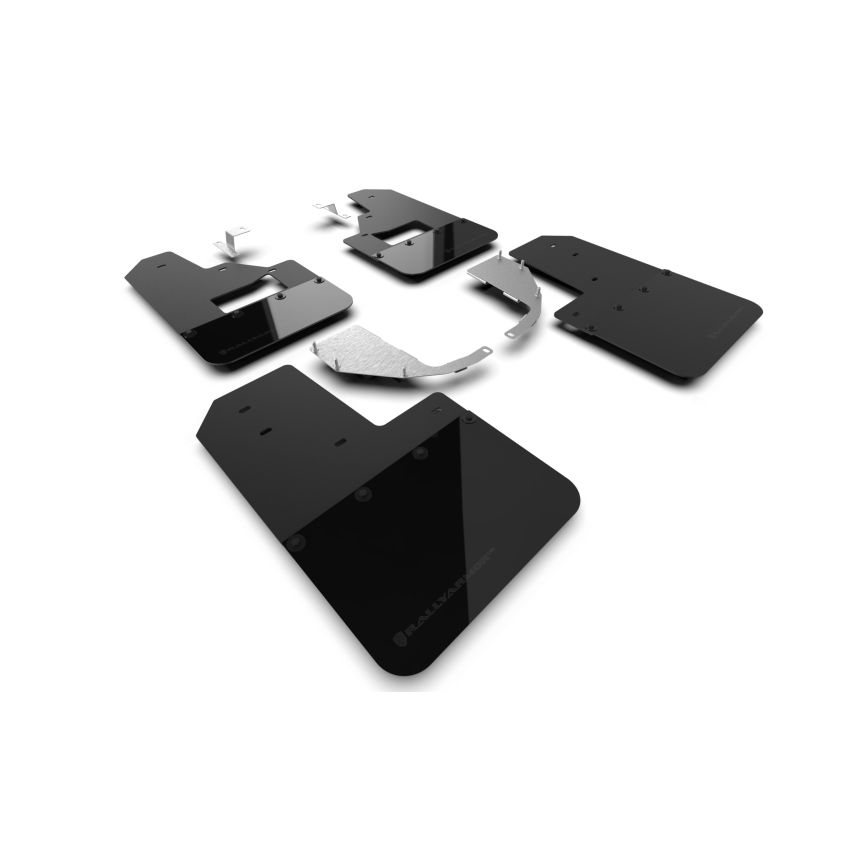 Rally Armor MF85-RB-ST-MBK Black Mud Flap/Metallic Black Logo