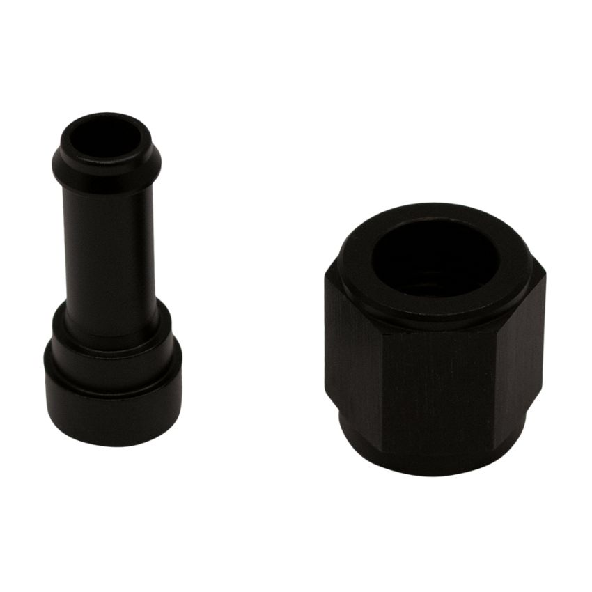 DeatschWerks 6AN Female Flare Swivel to 5/16in Single Hose Barb - Anodized Matte Black
