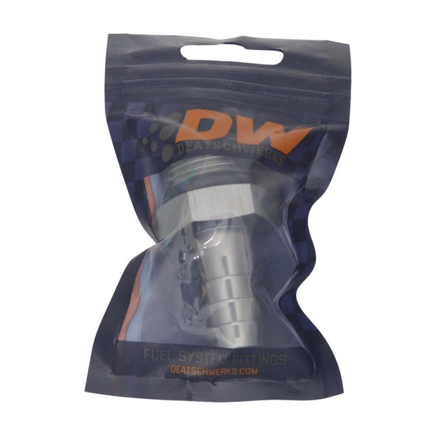 DeatschWerks 10AN ORB Male to 1/2in Male Triple Barb Fitting (Incl O-Ring) - Anodized DW Titanium