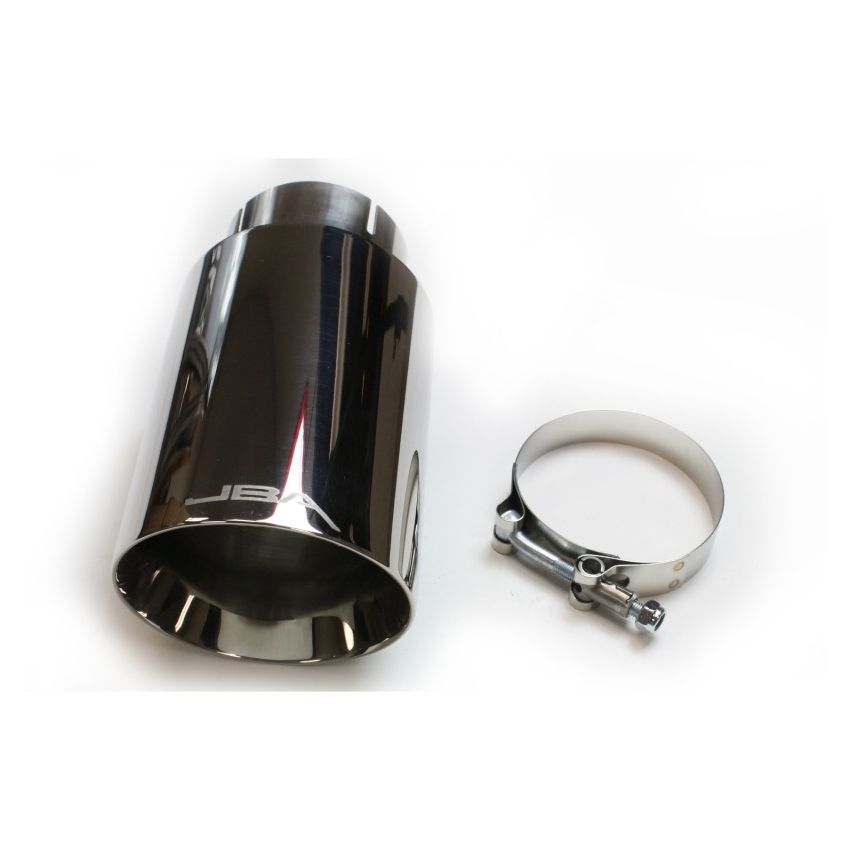 JBA 2.5in x 4.5in x 8 1/4in Double Wall Polished Chrome Tip - Clamp On