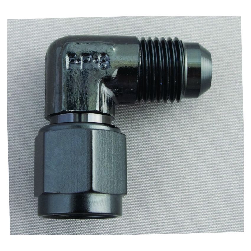 FRAGOLA FRG498103-BL #6 Female Swivel to Male 90 Degree Fitting Black