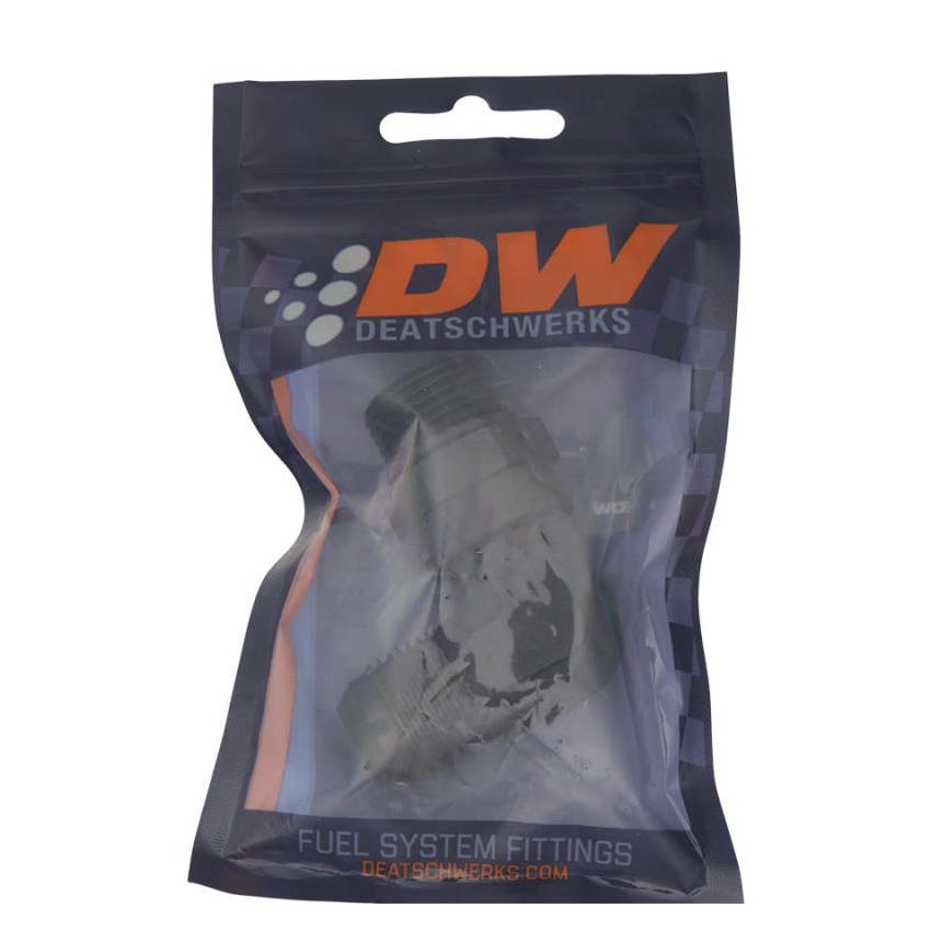 DeatschWerks 10AN ORB Male Swivel to 10AN Male Flare 90-Degree Fitting - Anodized Matte Black