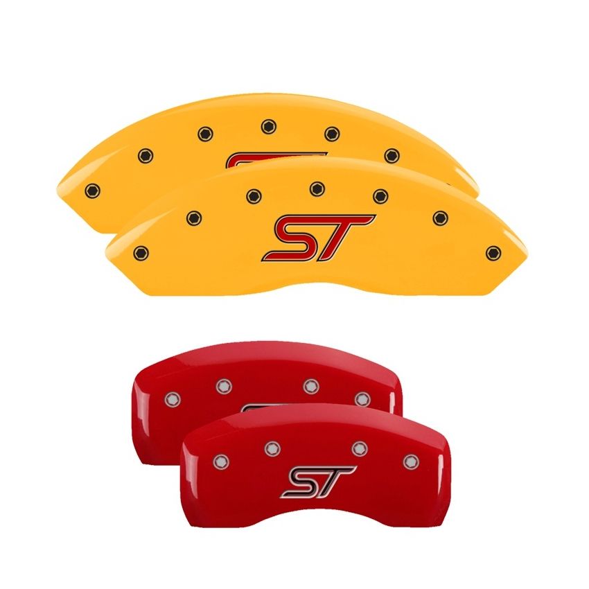 MGP 4 Caliper Covers Engraved Front & Rear ST Logo Red Finish Silver Char 2021 Ford Explorer