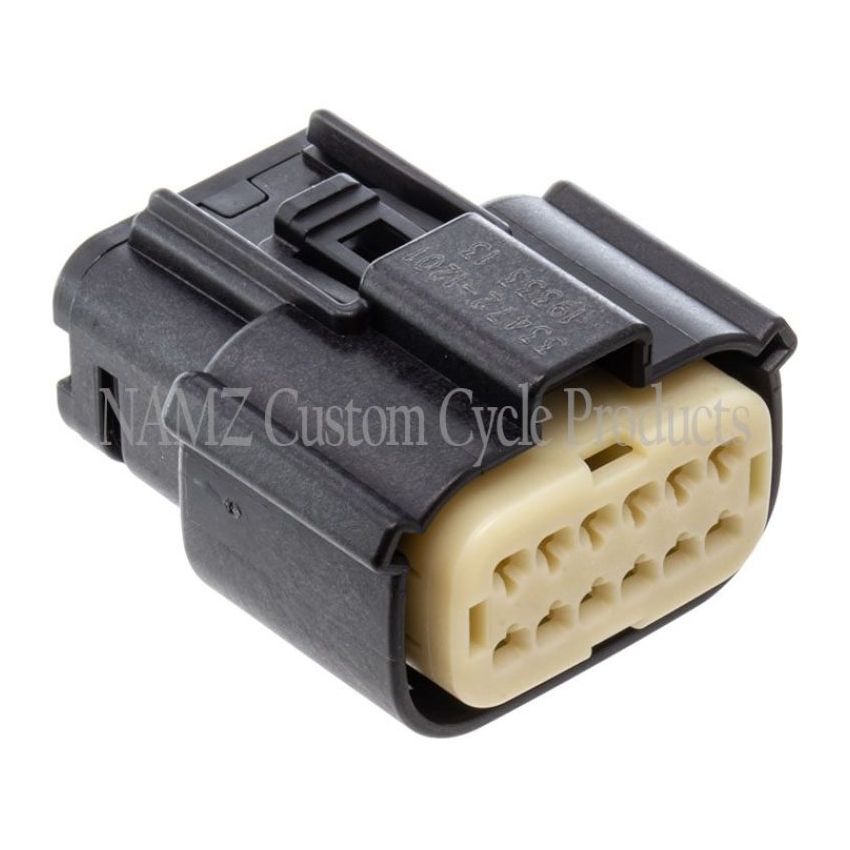NAMZ NM-33472-1201 07-23 Touring/LiveWire Models Molex MX-150 12-Position Female Connector - Black (HD 72487-07BK)