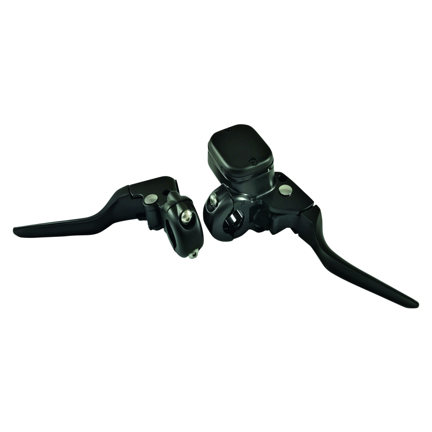 Bikers Choice 482708 Black 11/16 Bore Custom Handlebar Control Kit 1 Inch Bar Cable Clutch No Switches