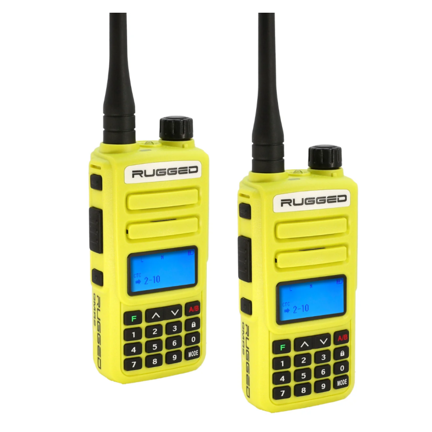 Rugged Radios GMR2-PLUS-2-PACK-HV 2 PACK - Rugged GMR2 PLUS - GMRS / FRS Two Way Handheld Radios Safety Yellow