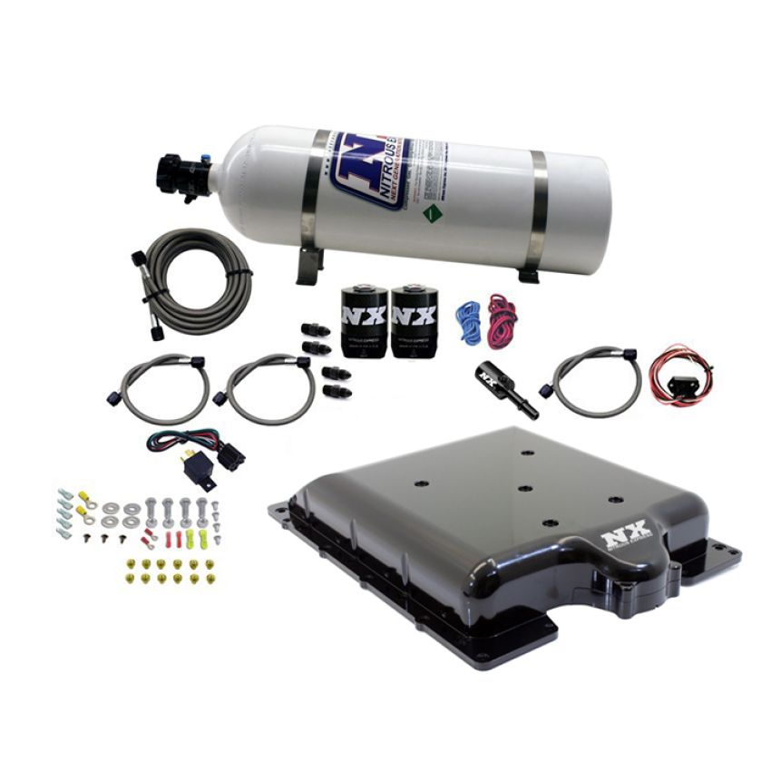 Nitrous Express 20972-15 Dodge Hellcat/Demon Supercharger Lid Nitrous Kit (100-400HP) w/15lb Bottle