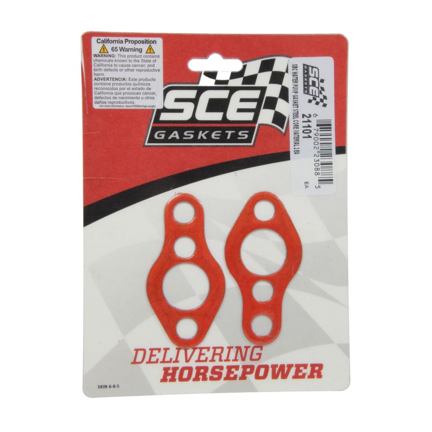 SCE GASKETS 21101 SBC WATER PUMP GASKET         STEEL CORE MATERIAL 2 EA