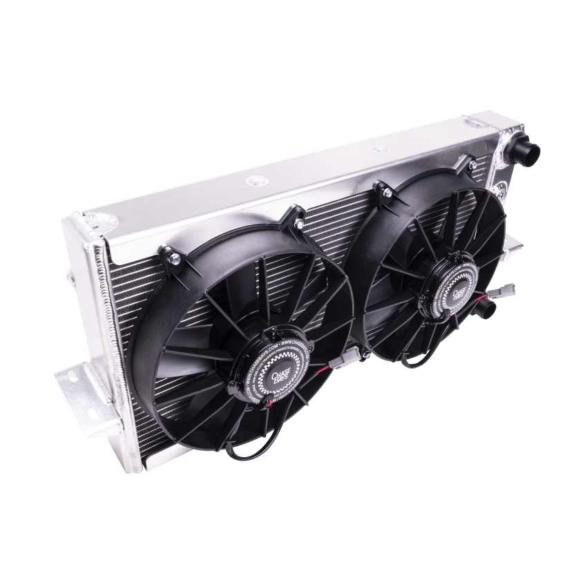 Chase Bays CB-FDRAD-150-11UFAN Mazda RX-7 FD OE Style 1.5in Tucked Aluminum Radiator w/2 12in Ultra Fans