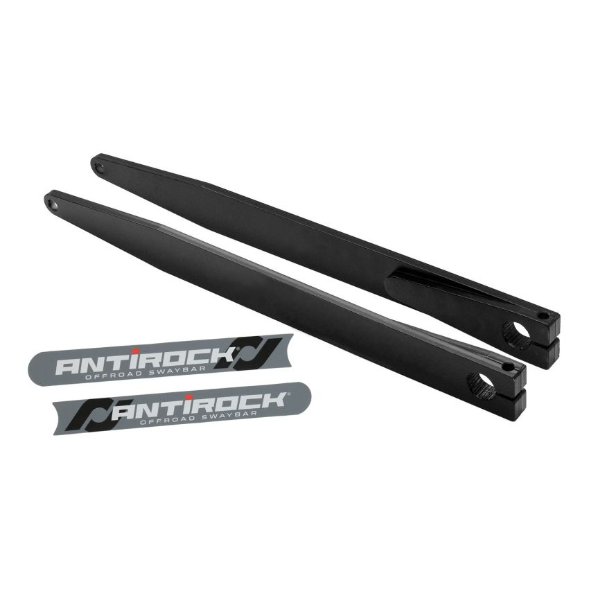 RockJock Antirock Fabricated Steel Sway Bar Arms 21in Long Slight Outward Bend w/ Stickers Pair