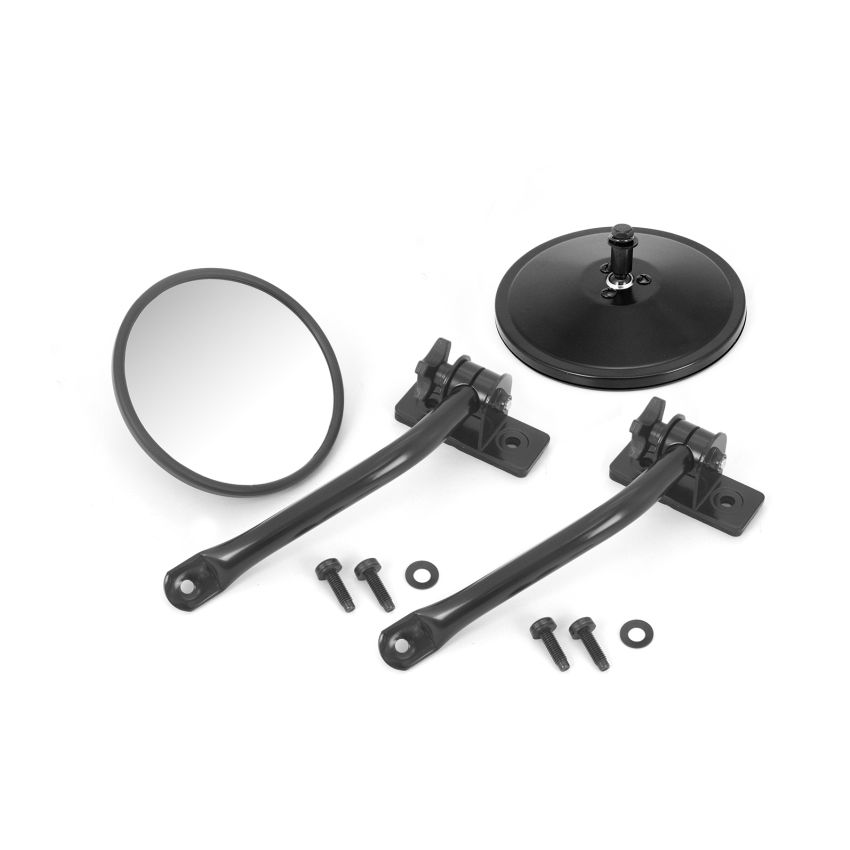 Quick Release Mirror Bla ck Round 97-18 Wrangler