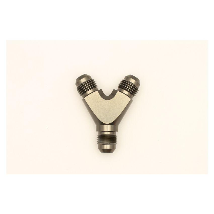 DeatschWerks 6AN Male Flare + 6AN Male Flare to 6AN Male Flare Y Block Fitting