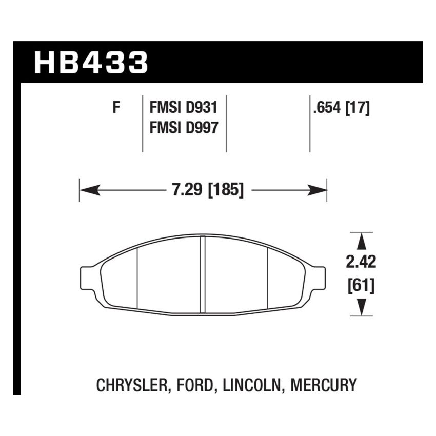 Hawk Performance HB433U.654 DTC-70 Disc Brake Pad