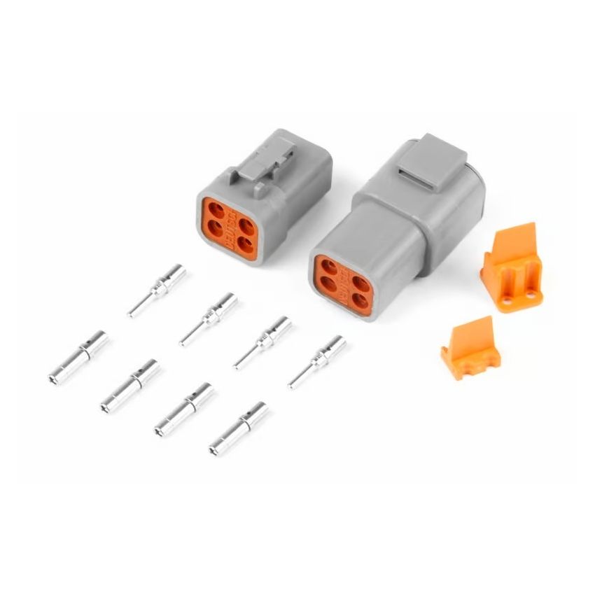 Haltech HT-031204 Matching Set of Deutsch DTP-4 Connectors (25 Amp) Plug & Pins