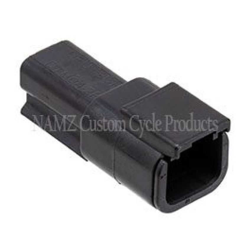 NAMZ MDR-2B Deutsch DTM 2-Position Receptacle w/2 Stamped Terminals & Wedgelock - Black (HD 74102-98BK)