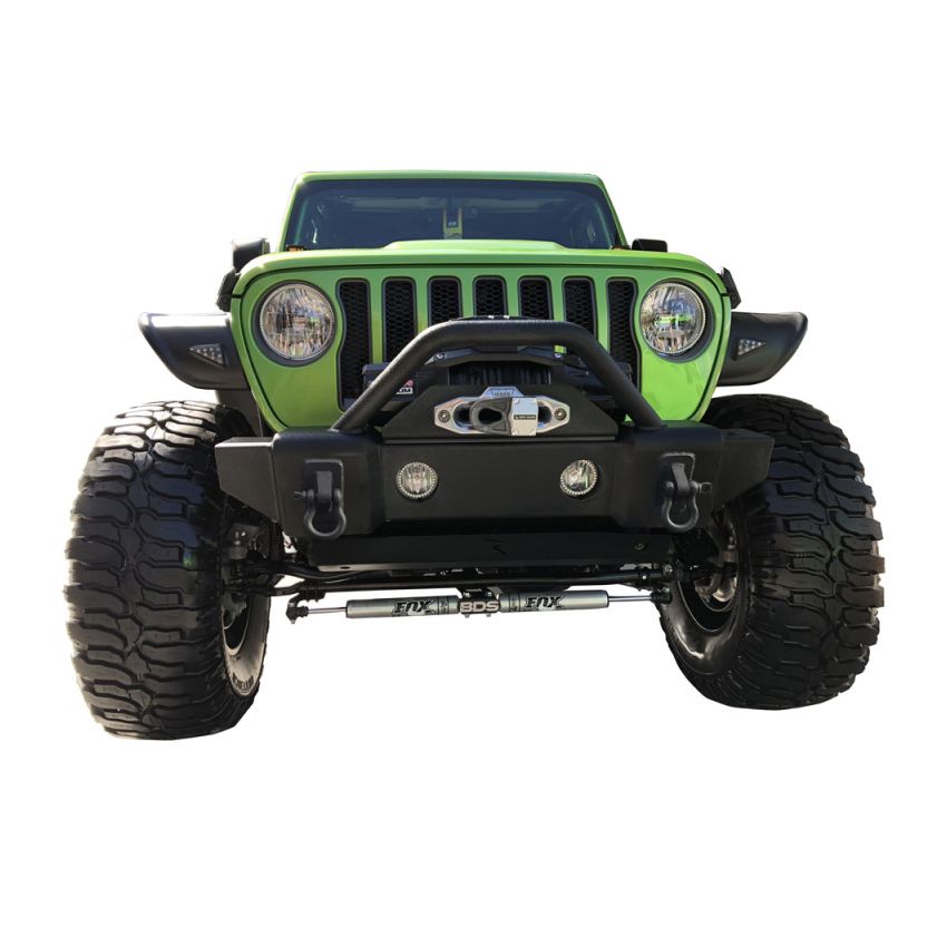 Rampage 88509 2007-2018 Jeep Wrangler(JK) Recovery Bumper Stubby Front - Black