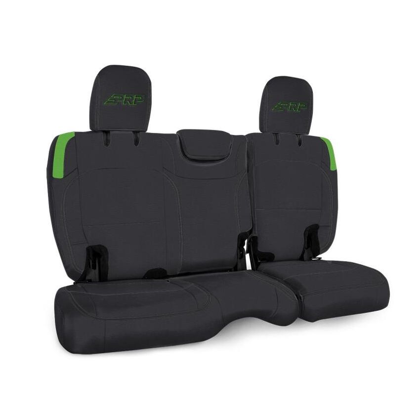 PRP Seats B043-06 PRP Jeep Wrangler JL Rear Bench CoversU - 4 door with no armrest - Black/Green