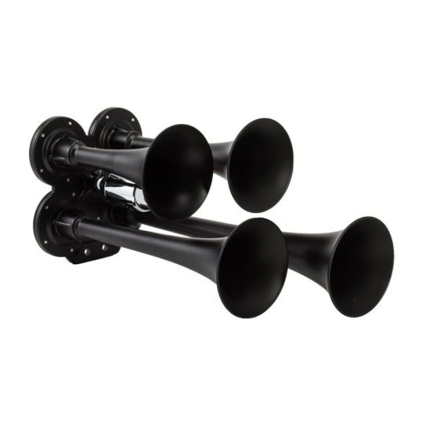 Kleinn Air Horns 141-1 Kleinn Black Quad Horn/ 12.5In/10In/7.5In/6In - XCR2.0 Coated Zinc Alloy