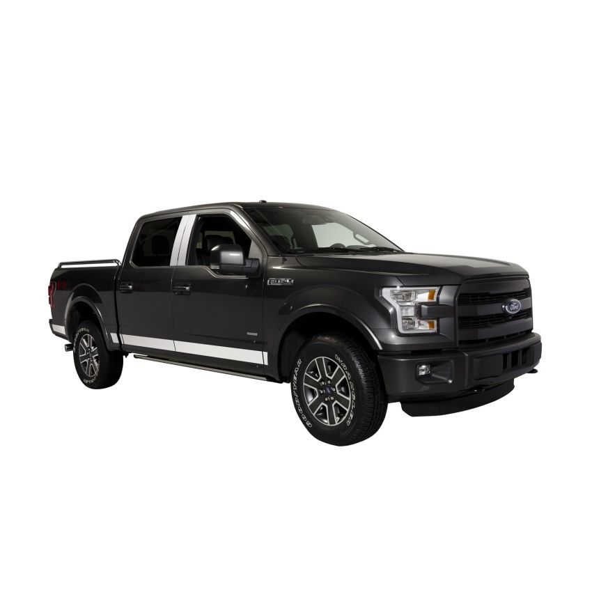 Putco 9751444 15-20 Ford F-150 Super Crew Cab 5.5ft Short Box (4.25in Tall - 12pcs) SS Rocker Panels