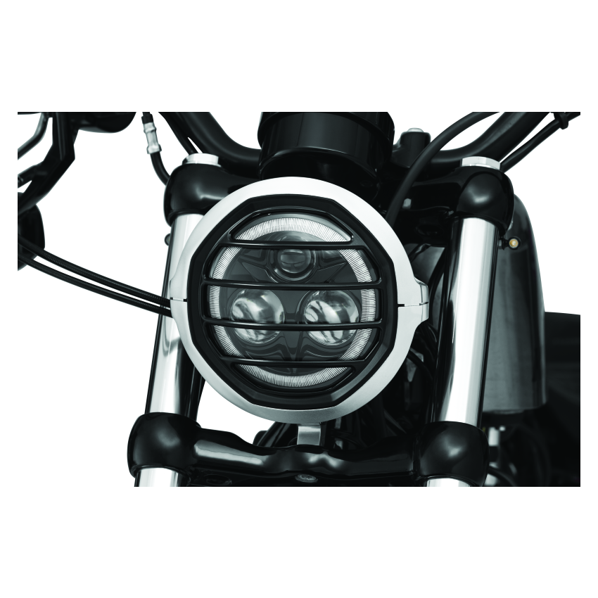 Kuryakyn 6687 Dillinger Headlight Trim 5-3/4 Sil