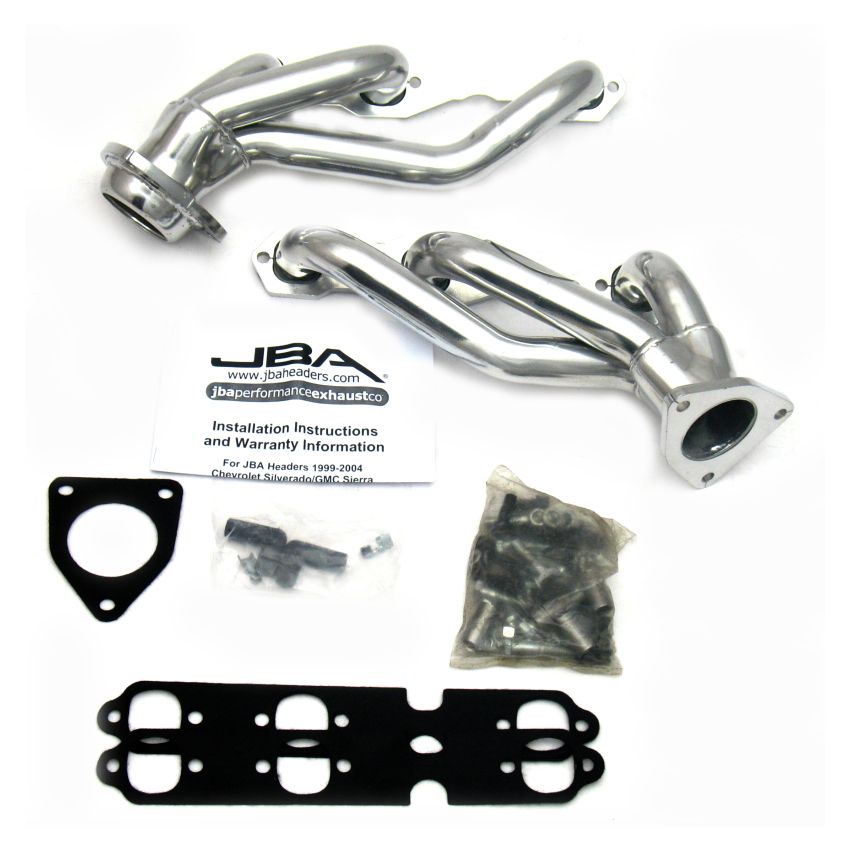 JBA 03-13 GM Truck 4.3L V6 1-1/2in Primary Silver Ctd Cat4Ward Header
