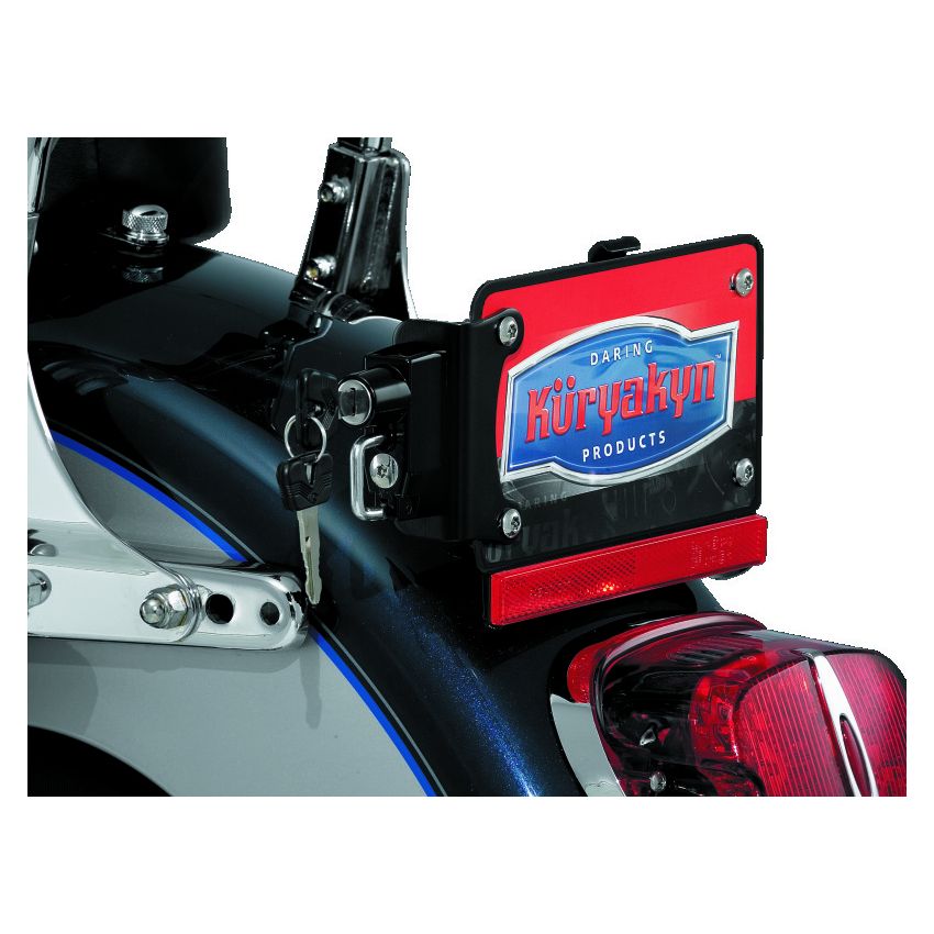 Kuryakyn 4248 License Plate Helmet Lock With Mount Black