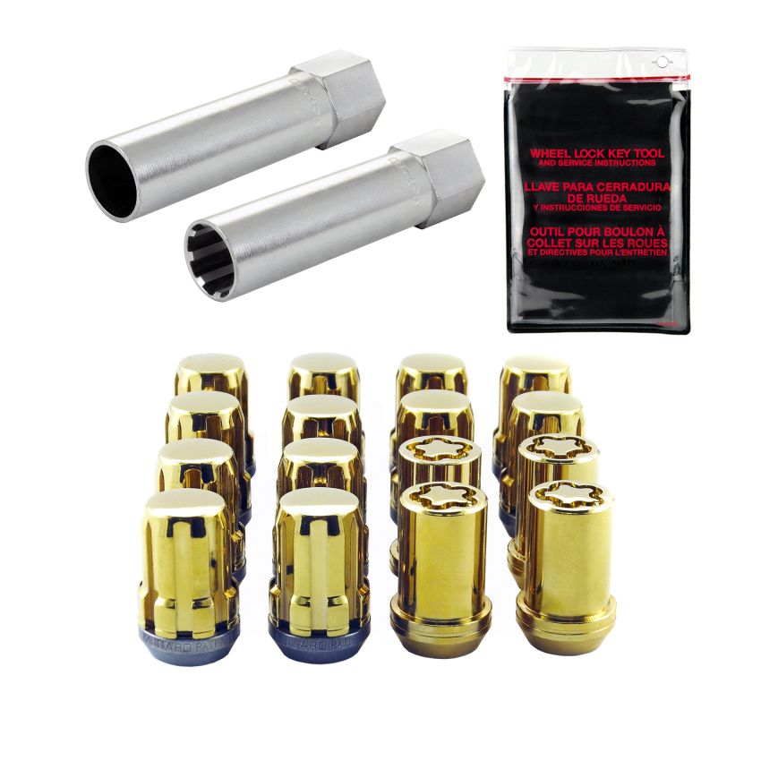 McGard (65454GD 12X1.25 MCG 4 LUG SPLINEDRIVE KIT, GOLD W/WHL LKS)