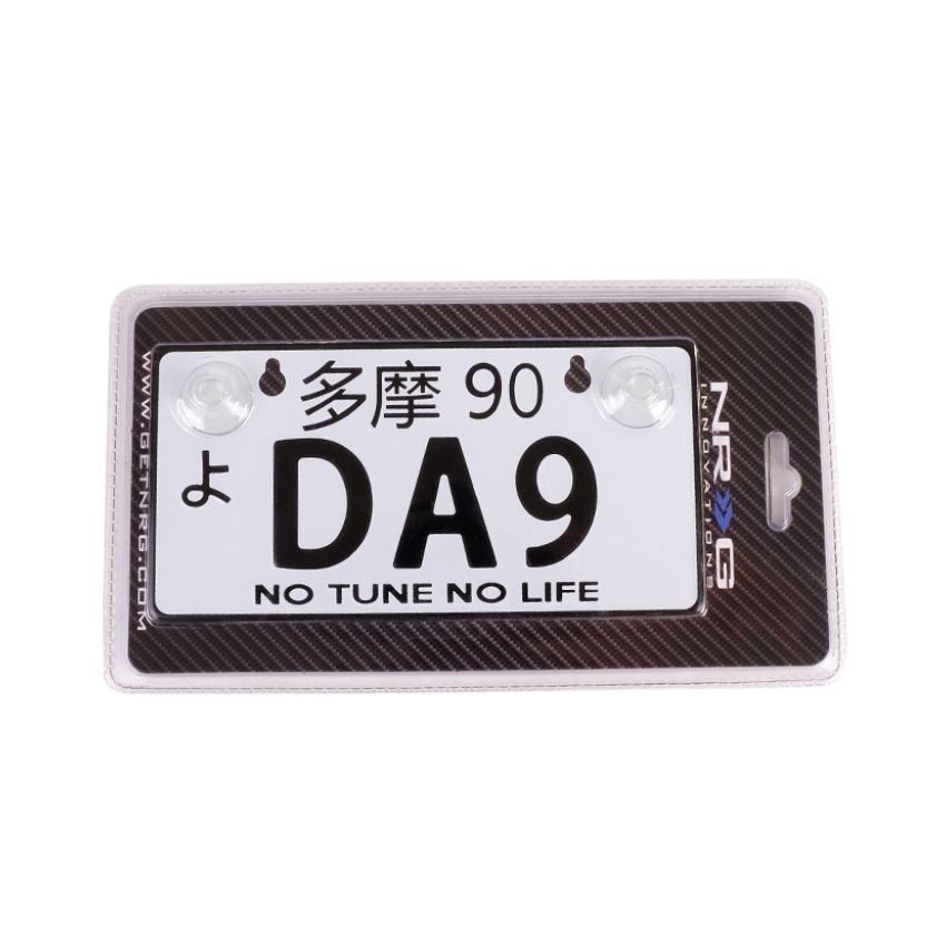 NRG Mini JDM Style Aluminum License Plate (Suction-Cup Fit/Universal) - DA9