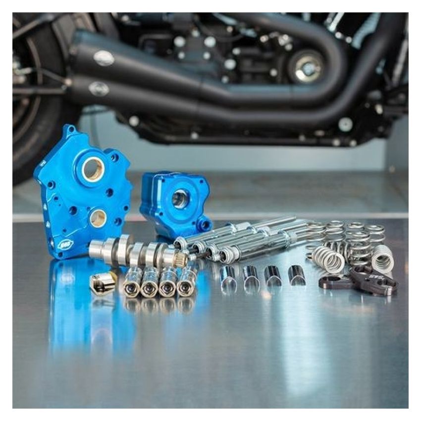 S&S Cycle 310-1080B 2017+ Water Cooled M8 Models Chain Drive 550C Cam Chest Kit w/ Chrome Pushrod Tubes