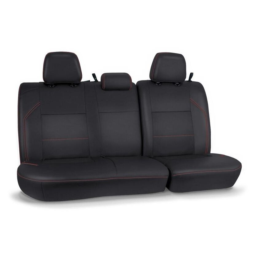 PRP 2016+ Toyota Tacoma Rear Bench Cover Double Cab - Black with Red Stitching