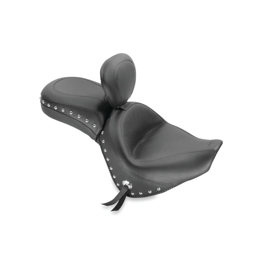 Mustang Motorcycle 79416 Mustang 06-21 Kawasaki Vulcan 900 Classic, Custom Touring 1PC Seat w/Driver Backrest Studs - Black