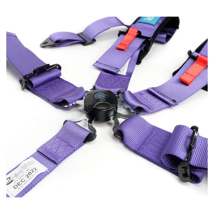 NRG Sfi 16.1 5Pt 3 Inch Seat Belt Harness with Pads / Cam Lock - Purple