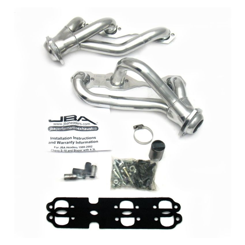 JBA 88-95 & 02-03 GM S-Truck 4.3L V6 4WD 1-1/2in Primary Silver Ctd Cat4Ward Header