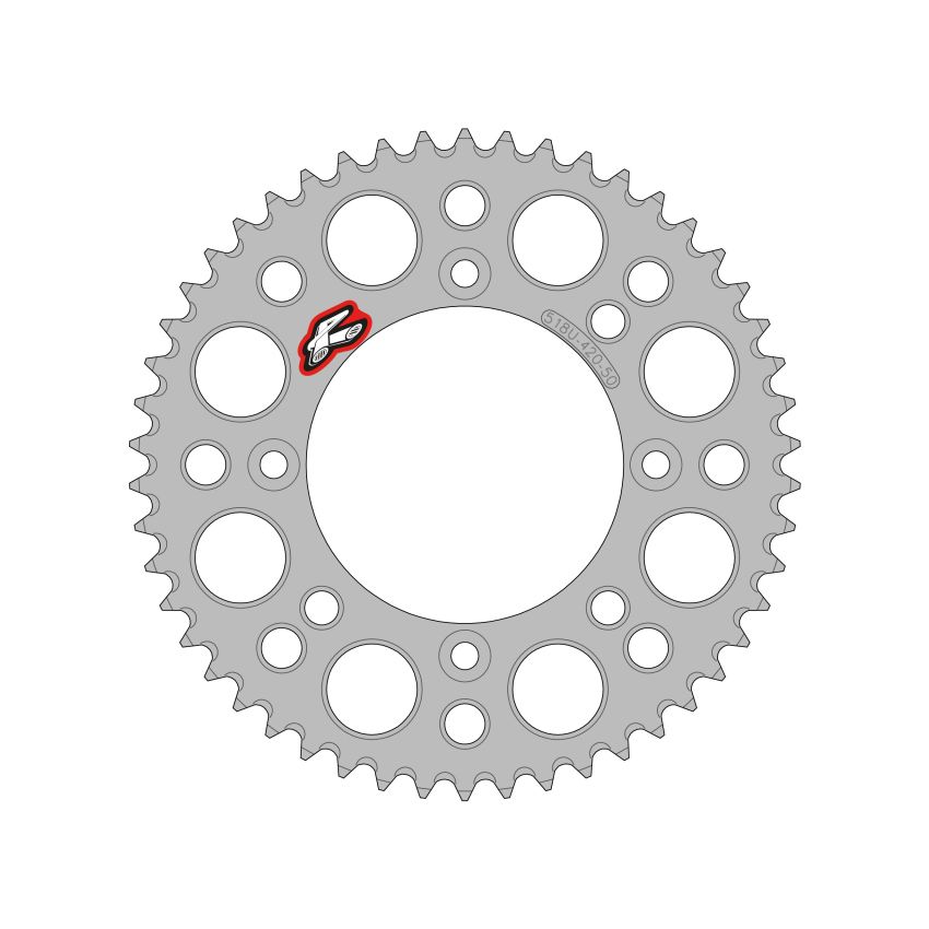 Renthal 518U-420-50GPSI 2025 KTM 65 Rear Chain Wheel - Silver 420-50GP Teeth