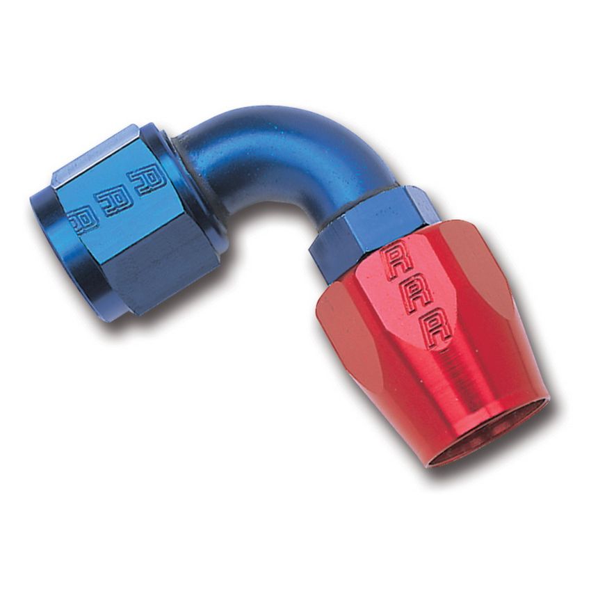 Russell Performance -6 AN Red/Blue 90 Degree Full Flow Hose End