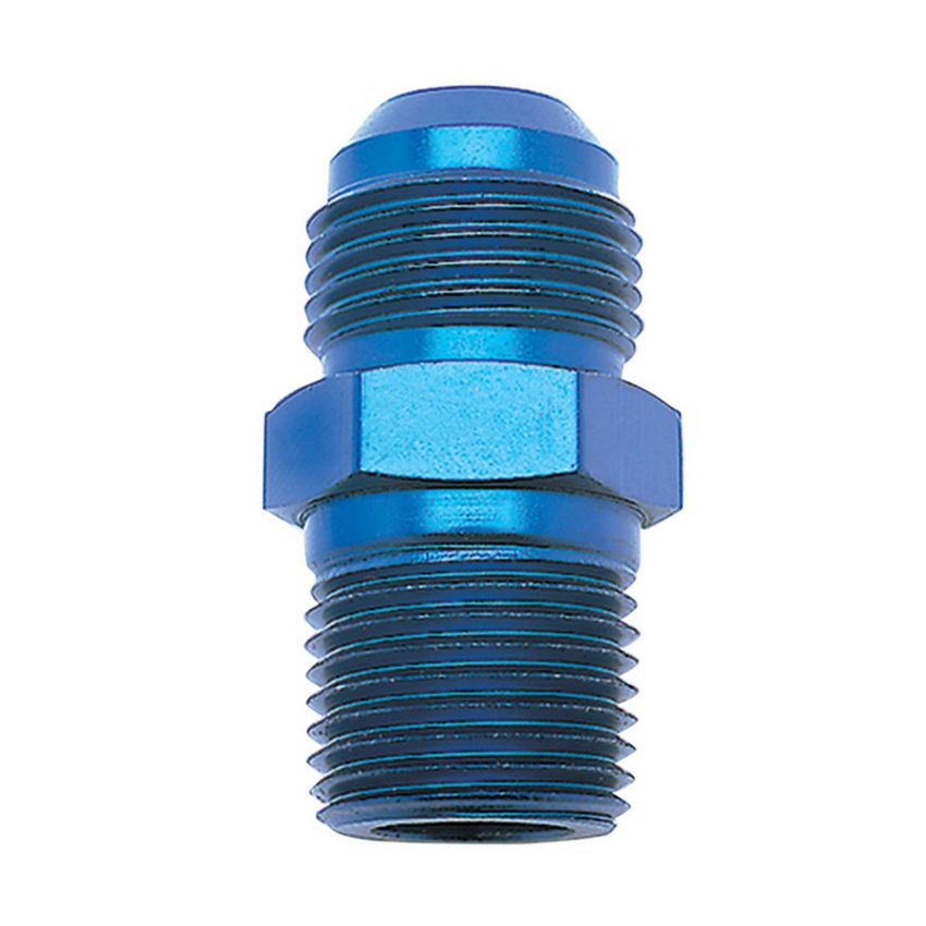 Russell Performance -6 AN to 1/2in NPT Straight Flare to Pipe (Blue)