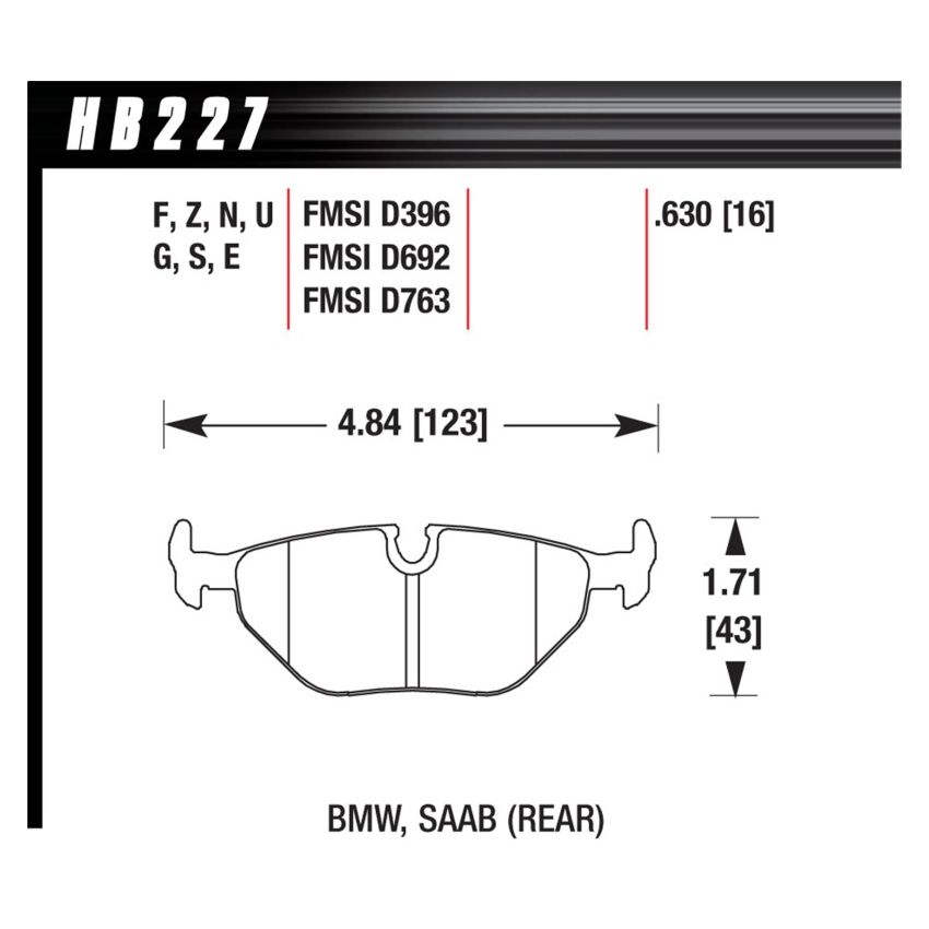 Hawk Performance HB227U.630 DTC-70 Disc Brake Pad