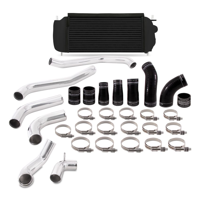 Mishimoto MMINT-F35T-17KPBK 2017+ Ford F150 3.5L EcoBoost Performance Intercooler Kit - Black Cooler Polished Pipes
