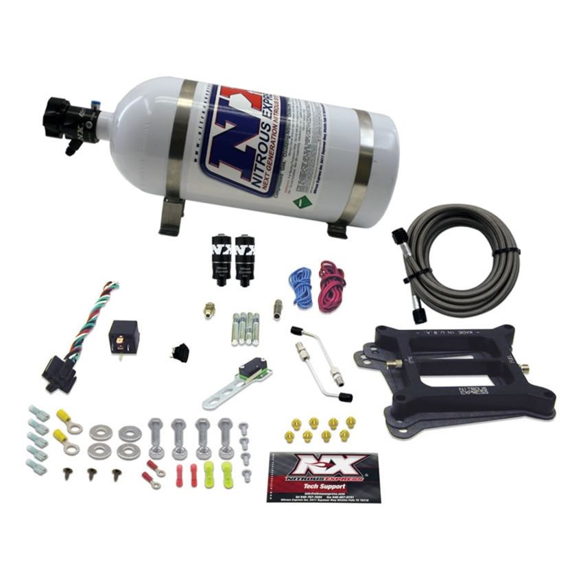 Nitrous Express 4150 Hitman Plus 4-BBL Nitrous Kit (50-200HP) w/10lb Bottle