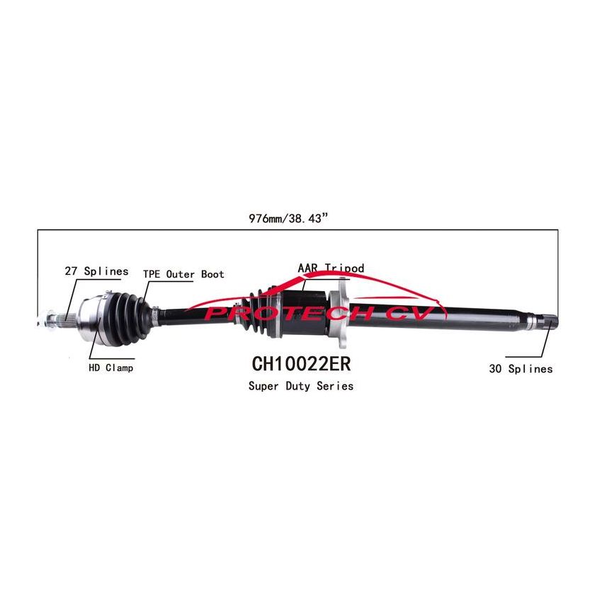 PROTECH AXLES CH10022ER CV Axle Assembly