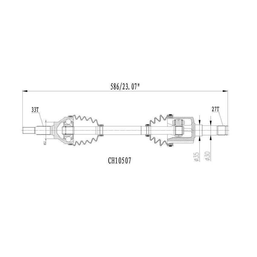 PROTECH AXLES CH10507 CV Axle Assembly