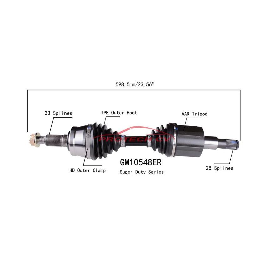 PROTECH AXLES GM10548ER CV Axle Assembly