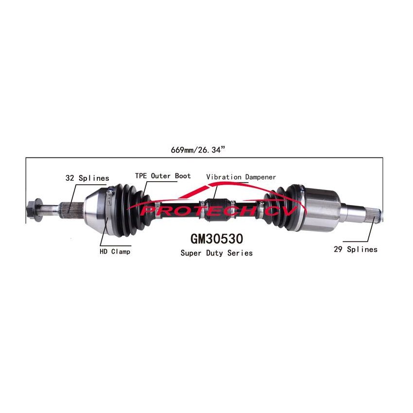 PROTECH AXLES GM30530 CV Axle Assembly