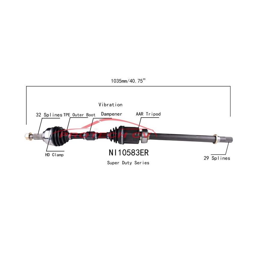 PROTECH AXLES NI10583ER CV Axle Assembly