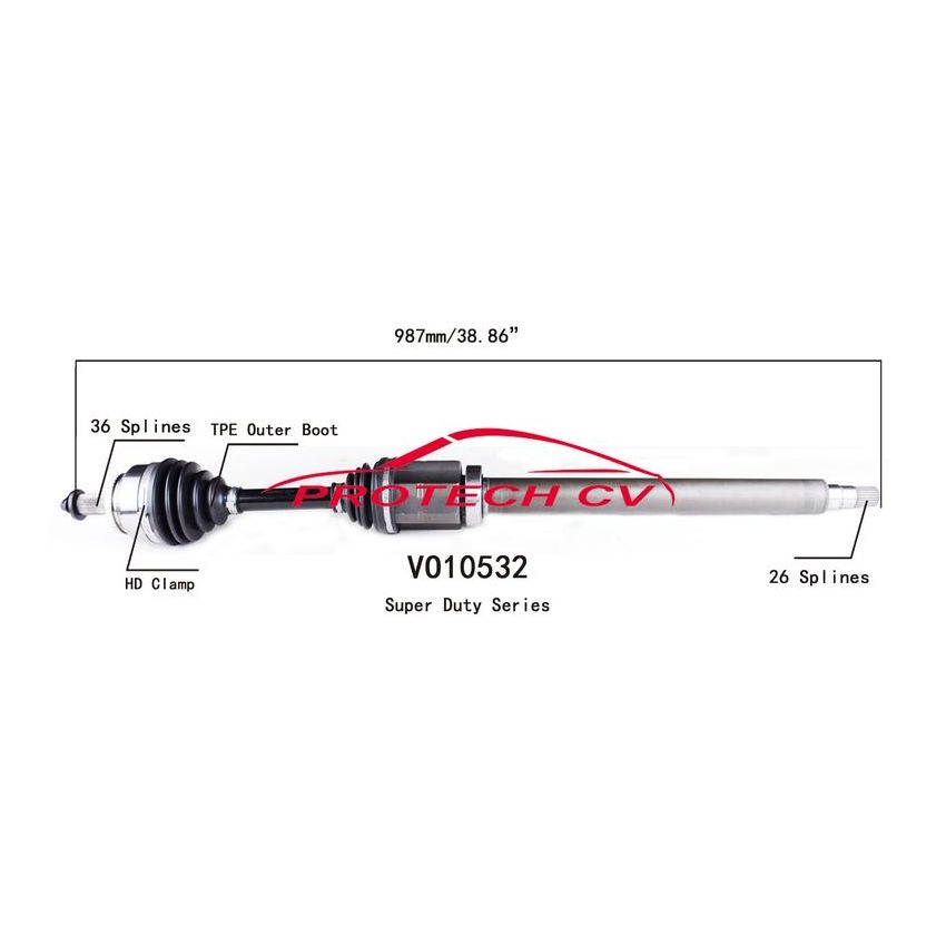 PROTECH AXLES VO10532 CV Axle Assembly