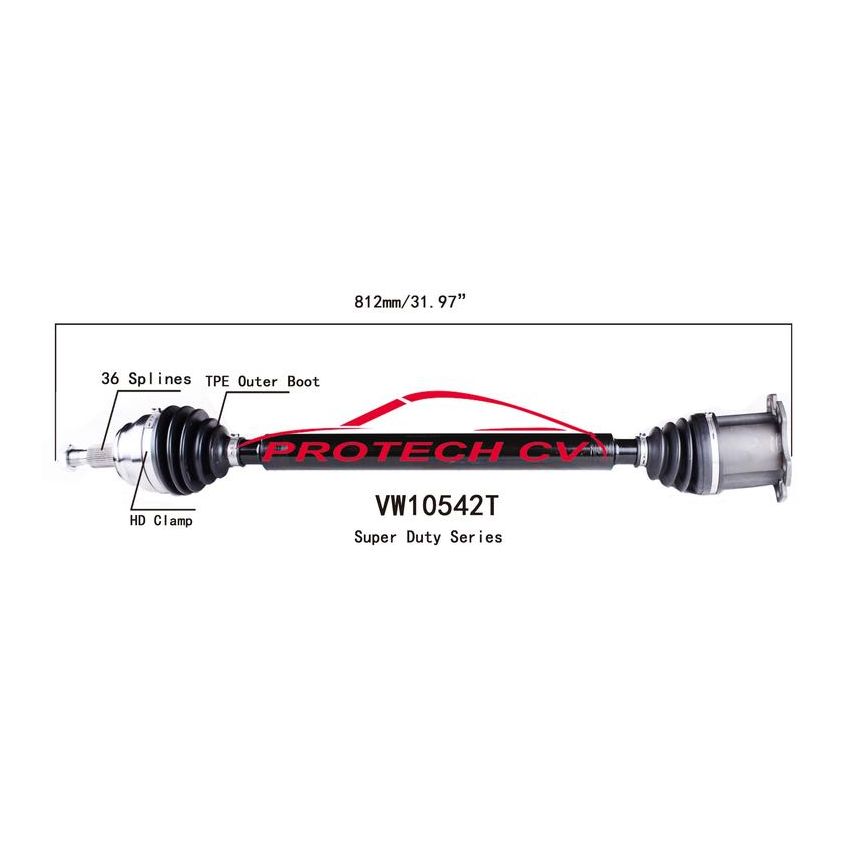PROTECH AXLES VW10542T CV Axle Assembly