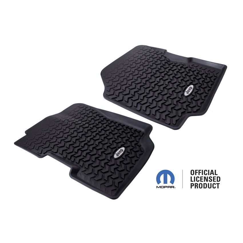 Rugged Ridge Floor Liner Front Black 1976-1995 Jeep Logo CJ-7 / CJ-8 / Jeep Wrangler YJ
